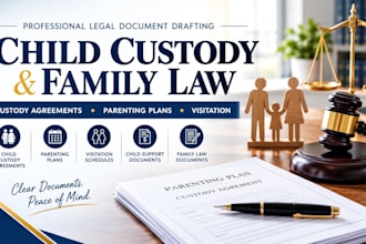 draft child custody agreements, parenting plans and family law documents