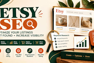 optimize your etsy SEO, research keywords and improve your etsy listings