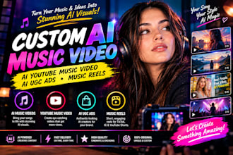 do custom ai music video, ai youtube music video, ai ugc ads, music reels