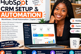 setup hubspot CRM software email workflow automation marketing hub zapier n8n