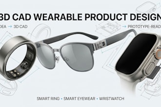 do 3d prototype smart ring, smart eyewear wearables 3d wristwatch cad models