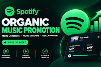 organic spotify music promotion, spotify monthly listeners, spotify streams