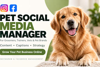 be social media manager for pet store pet business pet brand pet products