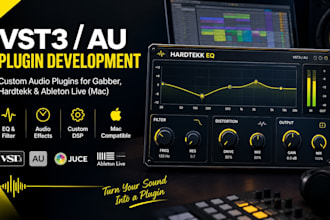 develop vst3 au plugin, eq filter, gabbermaster and hardtekk for ableton live ma
