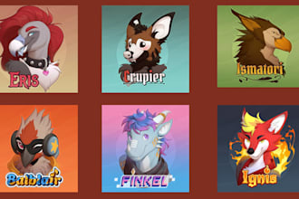 do a custom furry con badge furry badge fursona headshot furry icon