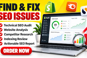 do shopify technical SEO audit website analysis using semrush and similar web