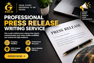 write a professional press release for your business, brand or event