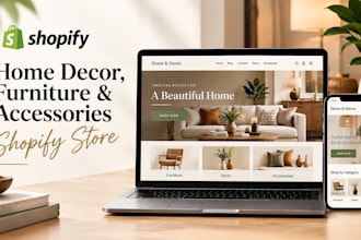 design home decor website, accessories store and shopify interior product store