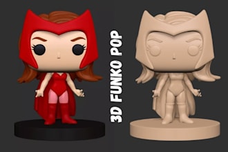 create custom 3d funko pop models, chibi characters and stl for printing