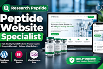 build policy focused peptide website or research peptide website on woocommerce