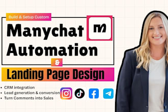 setup custom manychat dm automation for instagram, facebook, tiktok ai chatbot