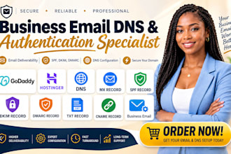 configure godaddy cloudflare dns mx spf dkim dmarc txt cname for business email