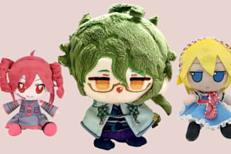 custom plush toy doll design amigurumi plushie 3d character stuffed animal