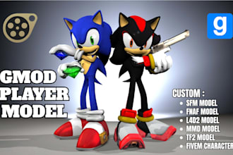 port and create custom sfm models for gmod playermodel l4d2 vrchat tf2 mmd fnaf