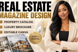 design a luxury real estate magazine, property catalog or lookbook