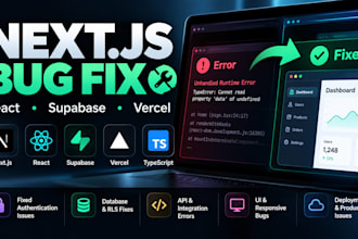 fix nextjs react supabase bugs and errors