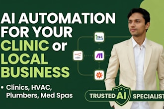 build n8n, make, zapier ai automation for clinics, med spas, hvac and plumbers