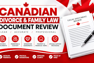 review canadian divorce and family law documents