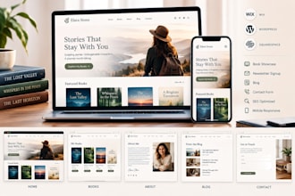 design author website, ebook website, book author website, wix wordpress, ai web