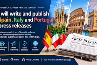 write and publish spain italy and portugal press releases on premium news sites