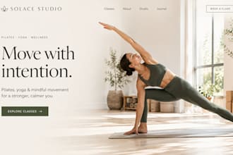 design wix yoga pilates website squarespace wellness healing website