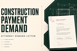 draft a professional construction payment demand letter as a US attorney