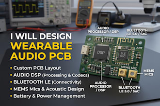 design wearable audio pcb, dsp, bluetooth and mems microphone