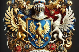 design vintege regal heraldic family crest coat of arms logo
