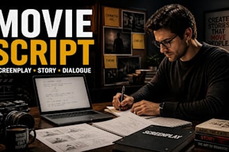write a professional movie script, screenplay, or film script