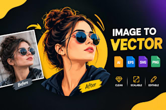 vectorize your image or logo into a clean vector