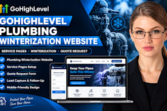 build gohighlevel plumbing winterization website service page and quote request