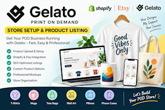 setup shopify print on demand etsy pod store with printify, printiful, gelato