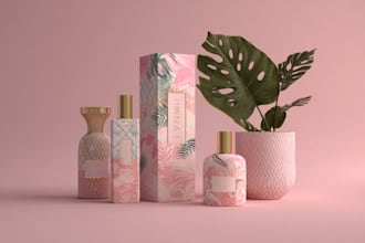 design luxury cosmetic packaging and product label design