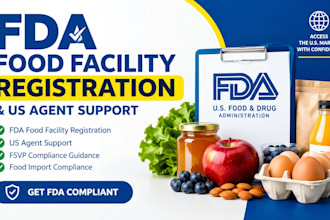 handle fda food facility registration and US agent