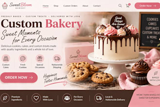 design wix custom bakery website food ecommerce cookie shop online bakery websit