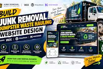 build junk removal dumpster waste hauling website design wix wordpress hostinger