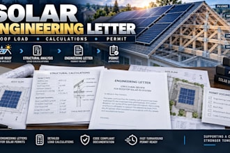 provide solar roof load analysis, structural calculations and engineering letter