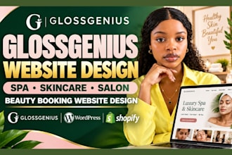 design glossgenius website for spa skincare salon beauty booking website design