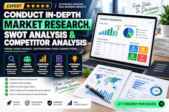 conduct in depth market research, swot analysis and competitor analysis