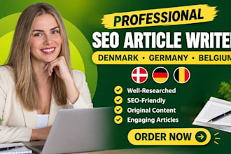 write engaging squarespace seo articles about denmark germany and belgium