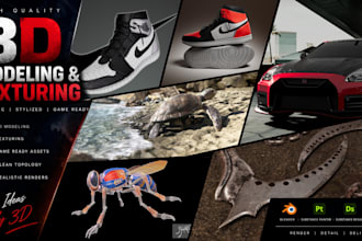 create semi realistic 3d props and assets