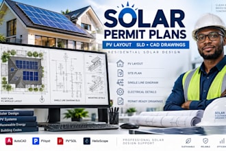design residential solar permit plans, pv layout and sld