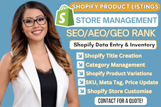 do shopify SEO product listing aeo GEO store management