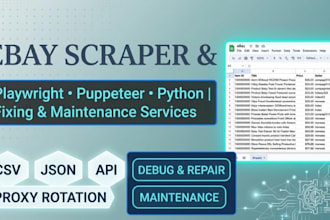 do ebay scraping, be ebay scraper with playwright, puppeteer