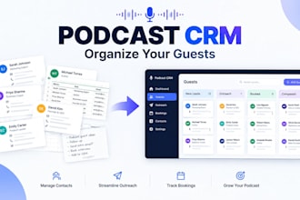 do podcast CRM setup guest podcast outreach contact booking and podcast research