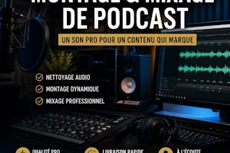 montage audio, nettoyage de piste et rendu de qualité