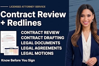 review and redline your startup or small business contract, legal agreement