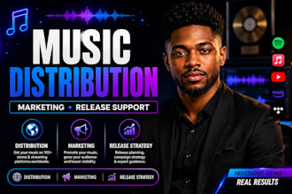 manage music distribution, marketing and release strategy