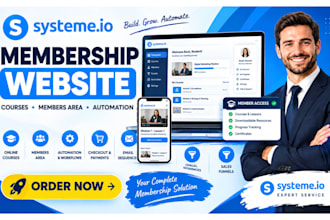 build a systeme io membership website and online course sales funnel automation