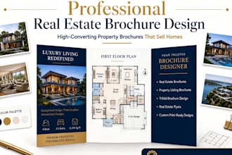 design real estate listing presentation buyer or seller guide, packet, brochure